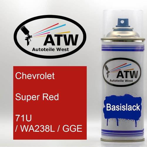 Chevrolet, Super Red, 71U / WA238L / GGE: 400ml Sprühdose, von ATW Autoteile West.